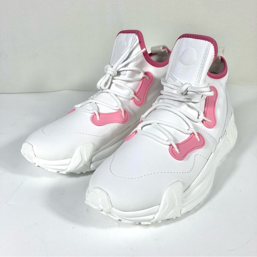 Moncler Lunarove Low Top Sneakers Pull Tab White Pink Size EU 40 US 10 NEW - Picture 14 of 17